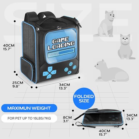 XMUXI Comfortable Pet Backpack for Carrying Cats Dogs up to 22lbs, Cat Carrier Backpack, Dog Backpack Carrier for Walking Biking Travel for Puppies Medium Cats Rabbits Small Animals in Kuwait