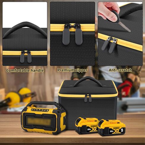 حقيبة تانمكين متوافقة مع مكبر الصوت ديوالت 20 فولت ماكس DCR010، حقيبة تخزين منظم حمل لأدوات ديوالت، حزمة البطارية والشاحن (صندوق فقط) in Kuwait