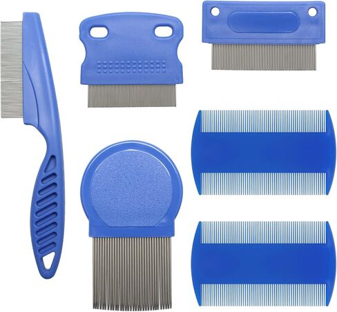 Jegtew 6 Pieces Dog Eye Combs, Pet Grooming Comb for Small Dogs & Pet, Professional Eye Mucus, Tear Stain and Crust Remover Comb in Kuwait