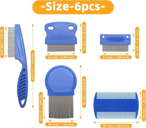 Jegtew 6 Pieces Dog Eye Combs, Pet Grooming Comb for Small Dogs & Pet, Professional Eye Mucus, Tear Stain and Crust Remover Comb in Kuwait