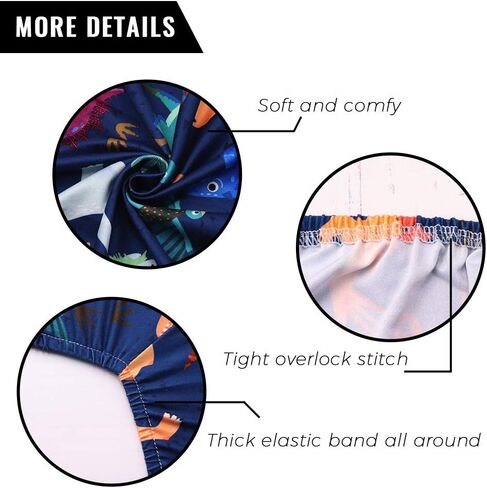 ملاءة سرير أطفال ناعمة مناسبة من HOOYAX، ملاءة سرير أطفال قابلة للتمدد وجيدة التهوية للأولاد والبنات، تناسب مرتبة سرير الأطفال القياسية وفراش الأطفال الصغار (ديناصور) in Kuwait