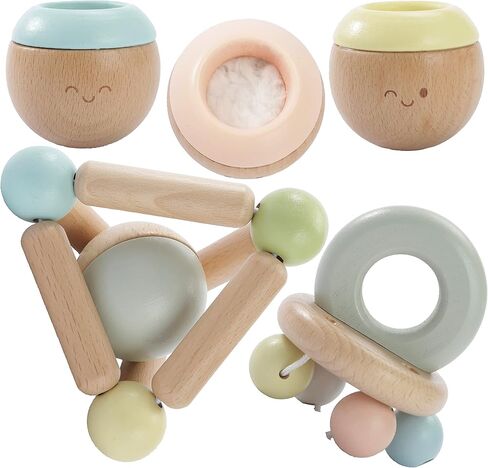 ألعاب مونتيسوري ماما الحسية ألعاب التسنين للأطفال وخشخيشة الأطفال | الصندوق الحسي لألعاب الأطفال 6 أشهر وألعاب الرضع 6 أشهر | ألعاب التوحد الحسية ألعاب حديثي الولادة | ألعاب حسية للأطفال هدايا الطفل in Kuwait