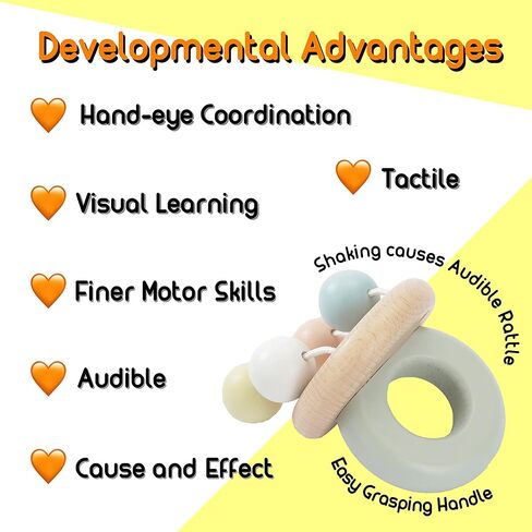 ألعاب مونتيسوري ماما الحسية ألعاب التسنين للأطفال وخشخيشة الأطفال | الصندوق الحسي لألعاب الأطفال 6 أشهر وألعاب الرضع 6 أشهر | ألعاب التوحد الحسية ألعاب حديثي الولادة | ألعاب حسية للأطفال هدايا الطفل in Kuwait