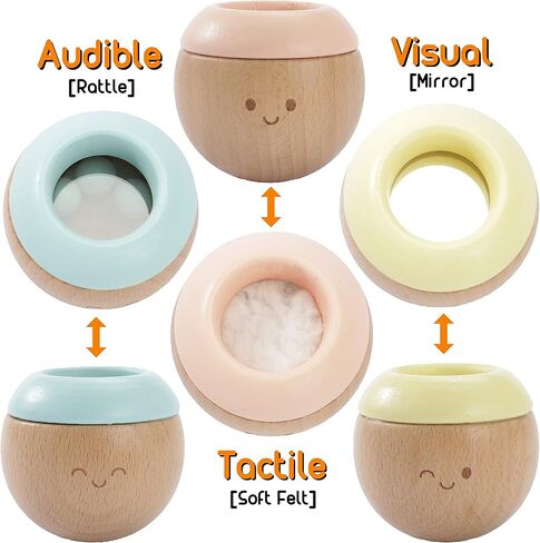 ألعاب مونتيسوري ماما الحسية ألعاب التسنين للأطفال وخشخيشة الأطفال | الصندوق الحسي لألعاب الأطفال 6 أشهر وألعاب الرضع 6 أشهر | ألعاب التوحد الحسية ألعاب حديثي الولادة | ألعاب حسية للأطفال هدايا الطفل in Kuwait