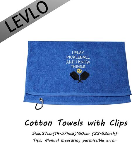 LEVLO Funny Pickleball Gifts I Play Pickleball and I Know Things Towles for Pickleball Lovers Embroidered Vintage Towel (I Play Pickleball and I Know Things) in Saudi Arabia