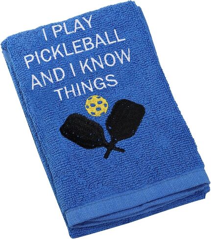 LEVLO Funny Pickleball Gifts I Play Pickleball and I Know Things Towles for Pickleball Lovers Embroidered Vintage Towel (I Play Pickleball and I Know Things) in Saudi Arabia