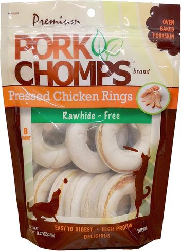 PORK CHOMPS 3" REAL CHICKEN RINGS 8CT in Saudi Arabia