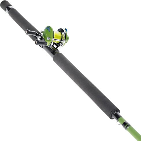Lew's Crappie Thunder Jig/Troll Reel وصيد الأسماك كومبو، 12 قدم 2 قطعة IM6 جرافيت فارغة، استرجاع اليد اليمنى، Crappie Thunder Green in Saudi Arabia