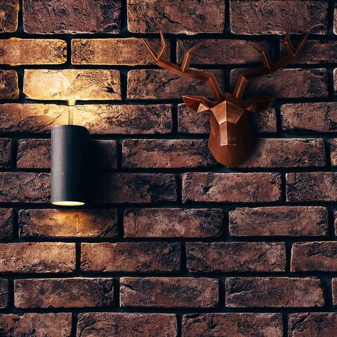 Keygift الغزلان رئيس جدار ديكور هندسي أسود الغزلان قرون الجدار النحت فو التحنيط الراتنج جدار الحيوان رئيس 19x7x17 بوصة in Kuwait