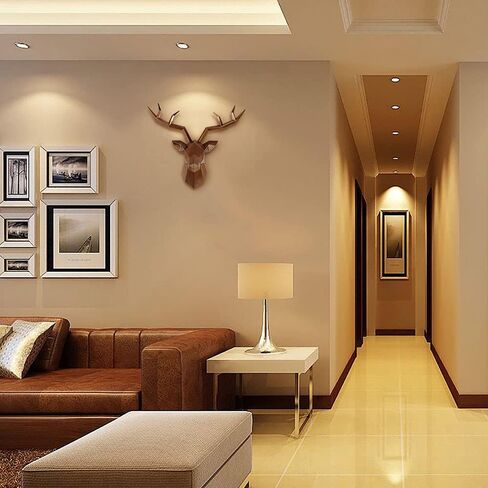 Keygift الغزلان رئيس جدار ديكور هندسي أسود الغزلان قرون الجدار النحت فو التحنيط الراتنج جدار الحيوان رئيس 19x7x17 بوصة in Kuwait