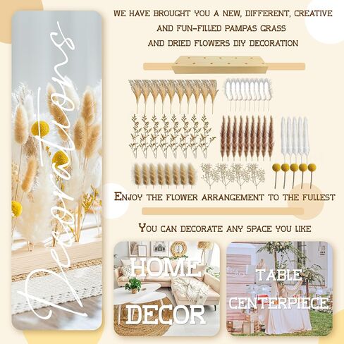 Natural Pampas Grass dreid Flowers Centerpiece Decoration in Kuwait