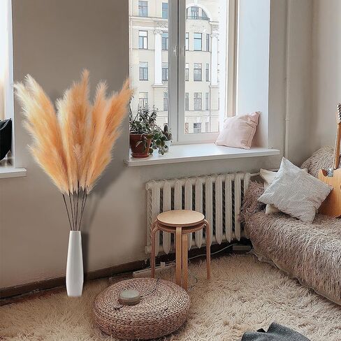 TuKLUT 60 بوصة/5 قدم 3 عبوات من عشب بامباس الاصطناعي طويل القامة مصنوع يدويًا بفروع بومباس كبيرة مزخرفة بحشو مزهرية أرضية لحفلات الزفاف بوهو ديكور المنزل، غير تساقط in Kuwait