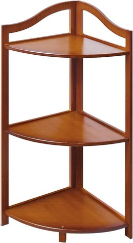 Renook 3 Tier Corner Shelf Stand - Bomboo Corner Shelves Display Rack with Anti-Corrosion Paint, 28.7" Tall Corner Bookshelf Organizer for Living Room Decor. in Kuwait