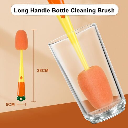 فرشاة تنظيف زجاجات الأطفال من مومو، إسفنجة قابلة لإعادة الاستخدام، فرشاة لتنظيف زجاجات الأطفال، منظف للحلمات in Kuwait