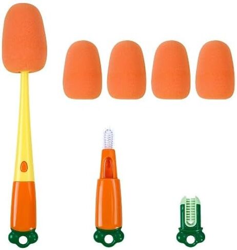 فرشاة تنظيف زجاجات الأطفال من مومو، إسفنجة قابلة لإعادة الاستخدام، فرشاة لتنظيف زجاجات الأطفال، منظف للحلمات in Kuwait