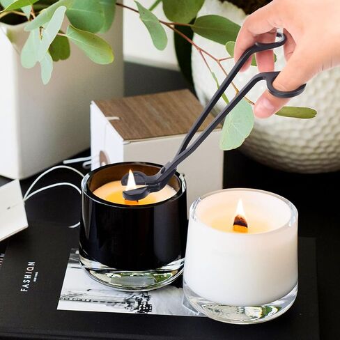 STNRST-IN أداة تشذيب فتيل الشموع، مقص شموع من الفولاذ المقاوم للصدأ، قاطع فتيل شمعة أسود غير لامع، مقص شموع بعمق في الشموع لقطع الفتائل المستهلكة in Kuwait