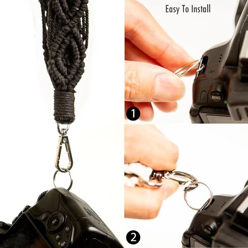 حزام معصم للكاميرا من Clysuply Boho Macrame، حزام يد للكاميرا الآمنة السريعة، حزام يد للكاميرا in Kuwait