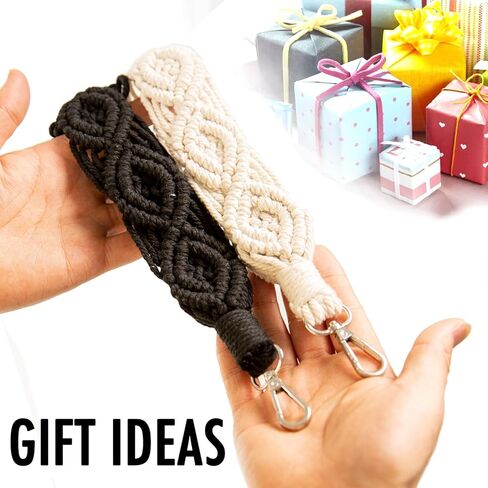 حزام معصم للكاميرا من Clysuply Boho Macrame، حزام يد للكاميرا الآمنة السريعة، حزام يد للكاميرا in Kuwait