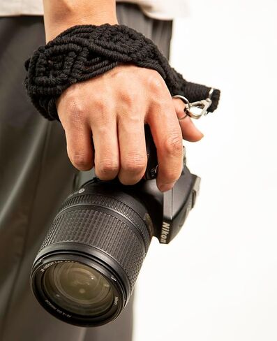 حزام معصم للكاميرا من Clysuply Boho Macrame، حزام يد للكاميرا الآمنة السريعة، حزام يد للكاميرا in Kuwait