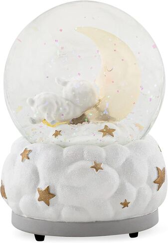Lamb and Moon Bless Musical Snow Globe Plays Tune Twinkle Twinkle Little Star in Saudi Arabia