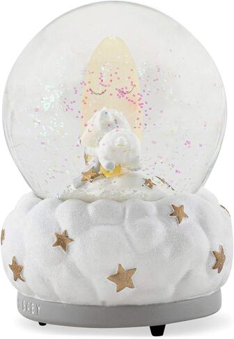 Lamb and Moon Bless Musical Snow Globe Plays Tune Twinkle Twinkle Little Star in Saudi Arabia