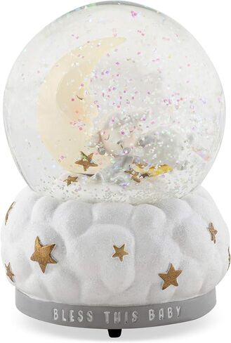 Lamb and Moon Bless Musical Snow Globe Plays Tune Twinkle Twinkle Little Star in Saudi Arabia