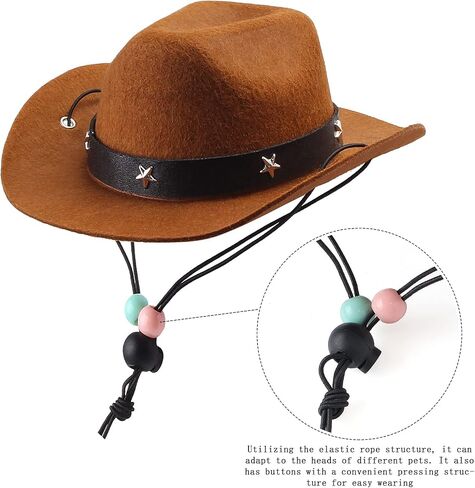 Yewong Pet Cowboy Accessories زي الكلب القط الحيوانات الأليفة حجم قبعة رعاة البقر ووشاح باندانا اكسسوارات رعاة البقر الغربية لمهرجان حفلة جرو هريرة وارتداء يومي مجموعة من 2 (أسود) in Kuwait