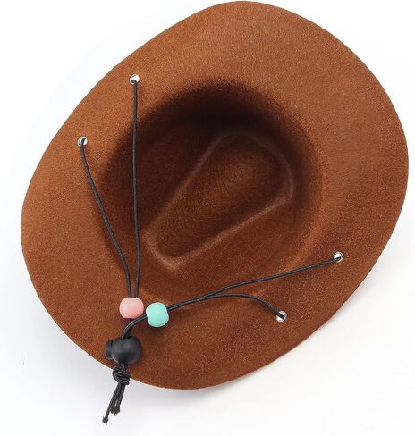 Yewong Pet Cowboy Accessories زي الكلب القط الحيوانات الأليفة حجم قبعة رعاة البقر ووشاح باندانا اكسسوارات رعاة البقر الغربية لمهرجان حفلة جرو هريرة وارتداء يومي مجموعة من 2 (أسود) in Kuwait