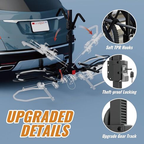 MARVOWARE 2'' Hitch Bike Rack for Cars, 2-Bike Electric Bike eBike Carrier for Standard, Fat Tire Bicycles, 160 lbs Capacity with Smart Tilting (Black) in Saudi Arabia