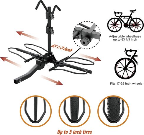 MARVOWARE 2'' Hitch Bike Rack for Cars, 2-Bike Electric Bike eBike Carrier for Standard, Fat Tire Bicycles, 160 lbs Capacity with Smart Tilting (Black) in Saudi Arabia