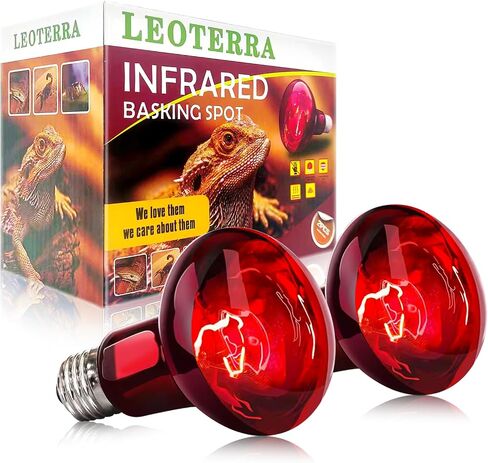 Leoterra 100w UVA Reptile Basking Bulb, Red Infrared Night Heat Lamp （Combo Pack） for Reptile Tanks,Reptiles,Turtle,Bearded Dargon,Lizard,Snakes Use Heat Light Bulb in Saudi Arabia