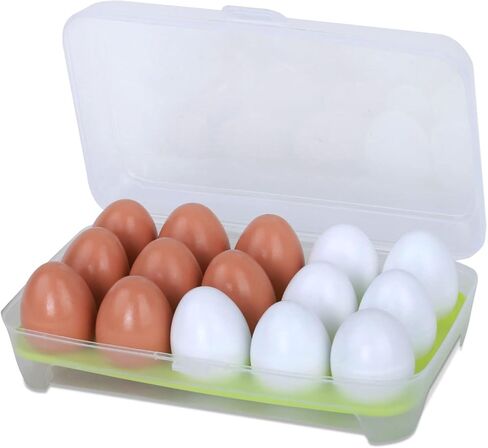 بيض خشبي مزيف، بيجينيوا 15 قطعة بلونين بيض خشب عيد الفصح للحرف اليدوية ديكور المنزل لعيد الفصح in Kuwait