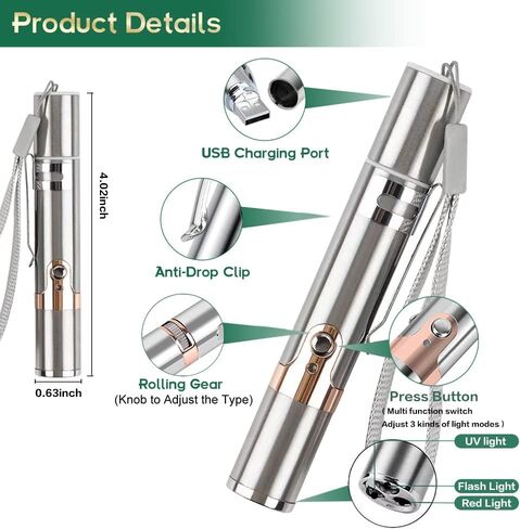 لعبة ليزر للقطط من اوتيك، مؤشر ليزر للكلاب والالعاب التفاعلية للقطط والكلاب في الاماكن المغلقة - لعبة تفاعلية 7 في 1 للقطط والكلاب، صندوق ممتاز قابل لاعادة الشحن بمنفذ USB، العاب تمارين تعليمية in Kuwait