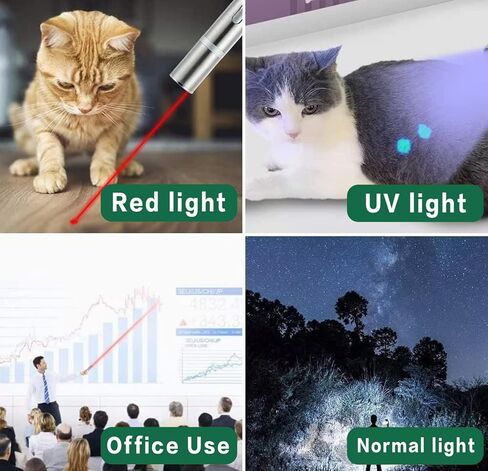 لعبة ليزر للقطط من اوتيك، مؤشر ليزر للكلاب والالعاب التفاعلية للقطط والكلاب في الاماكن المغلقة - لعبة تفاعلية 7 في 1 للقطط والكلاب، صندوق ممتاز قابل لاعادة الشحن بمنفذ USB، العاب تمارين تعليمية in Kuwait