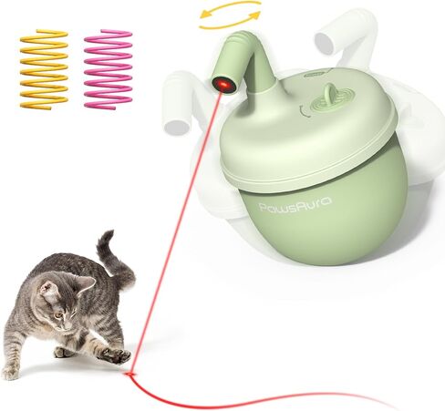 OFFBEATISM Cat Laser Toys, Automatic Cat Laser Toy Tumbler Design, Rechargeable Cat Laser Pointer 360°Irregular Rotation, 3 Modes Interactive Cat Toy for Indoor Cats of All Ages and Sizes (Green) in Kuwait