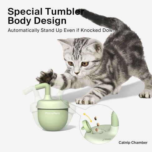 OFFBEATISM Cat Laser Toys, Automatic Cat Laser Toy Tumbler Design, Rechargeable Cat Laser Pointer 360°Irregular Rotation, 3 Modes Interactive Cat Toy for Indoor Cats of All Ages and Sizes (Green) in Kuwait