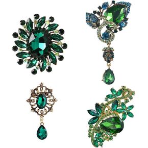 Ezing 4Pcs Brooch Lot with Large Big Size Rhinestone Crystal Fashion Jewelry in Kuwait
