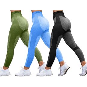 GXIN 3 Pieces for Women Seamless Yoga Athletic Pants Workout High Waist Running Tummy Control Sports Leggings