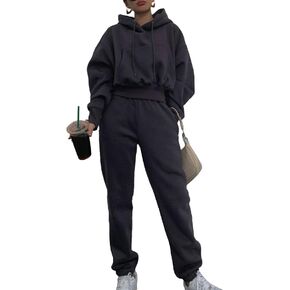 xxxiticat Women's Hooded Oversized Tracksuit Long Sleeve Drawstring Hoodies Top Loose Sweatpants Jogger 2PCS Outfit in Saudi Arabia