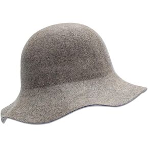 YING LAN Women's Elegant Wool Wide Brim Floppy Panama Hat Vintage Bowler Fedoras Hats