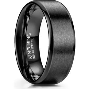 King Ring 4/6/8mm Basic Rings – Super Polished Matt Finish Mens Rings, Wedding Bands for Men & Women – Designed in USA