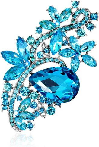 Ezing 4Pcs Brooch Lot with Large Big Size Rhinestone Crystal Fashion Jewelry in Kuwait