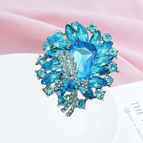 Ezing 4Pcs Brooch Lot with Large Big Size Rhinestone Crystal Fashion Jewelry in Kuwait