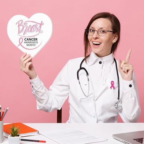 Hoteam 200 قطعة شريط وردي لامع دبوس الثدي بريق سرطان الثدي بروش دبوس دبابيس الشريط التوعية بسرطان الثدي دبوس التلبيب الخيرية لوازم جمع التبرعات العامة in Kuwait