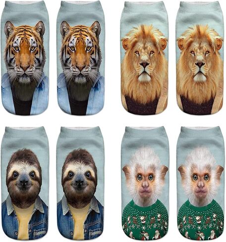 جوارب Benefeet Sox للسيدات والفتيات المضحكة للكاحل المجنونة والممتعة بنمط طباعة ثلاثي الأبعاد جوارب لطيفة وسخيفة in Saudi Arabia
