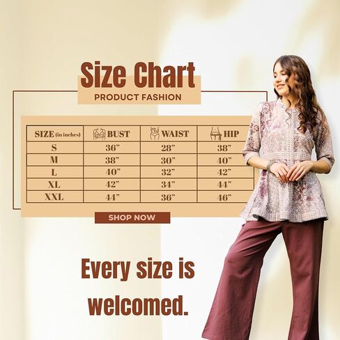 طقم من القطن الكاجوال من FASHION DWAR للسيدات بأكمام 3/4، يتضمن قميصًا وبنطلون - كستنائي in Kuwait