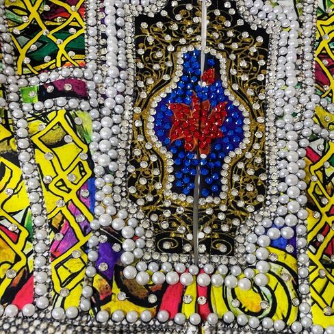 Yoyomomozi Catwalk Stage Performance Night Club New 2 Piece Sets Sparky Rhinestone Pearl Birthday Celebrity Shorts Coat Outfit, Yellow, One Size in Kuwait