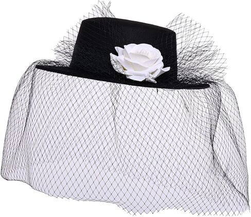 القبعات الفيكتورية النسائية خمر الأقواس قبعات فيدورا الأسود in Kuwait