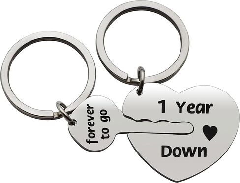 Eilygen Couple Gift 2PCS Matching Couple Keychains 11th 21th Wedding Anniversary Key Chain Gift for Him and Her in Kuwait