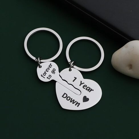Eilygen Couple Gift 2PCS Matching Couple Keychains 11th 21th Wedding Anniversary Key Chain Gift for Him and Her in Kuwait